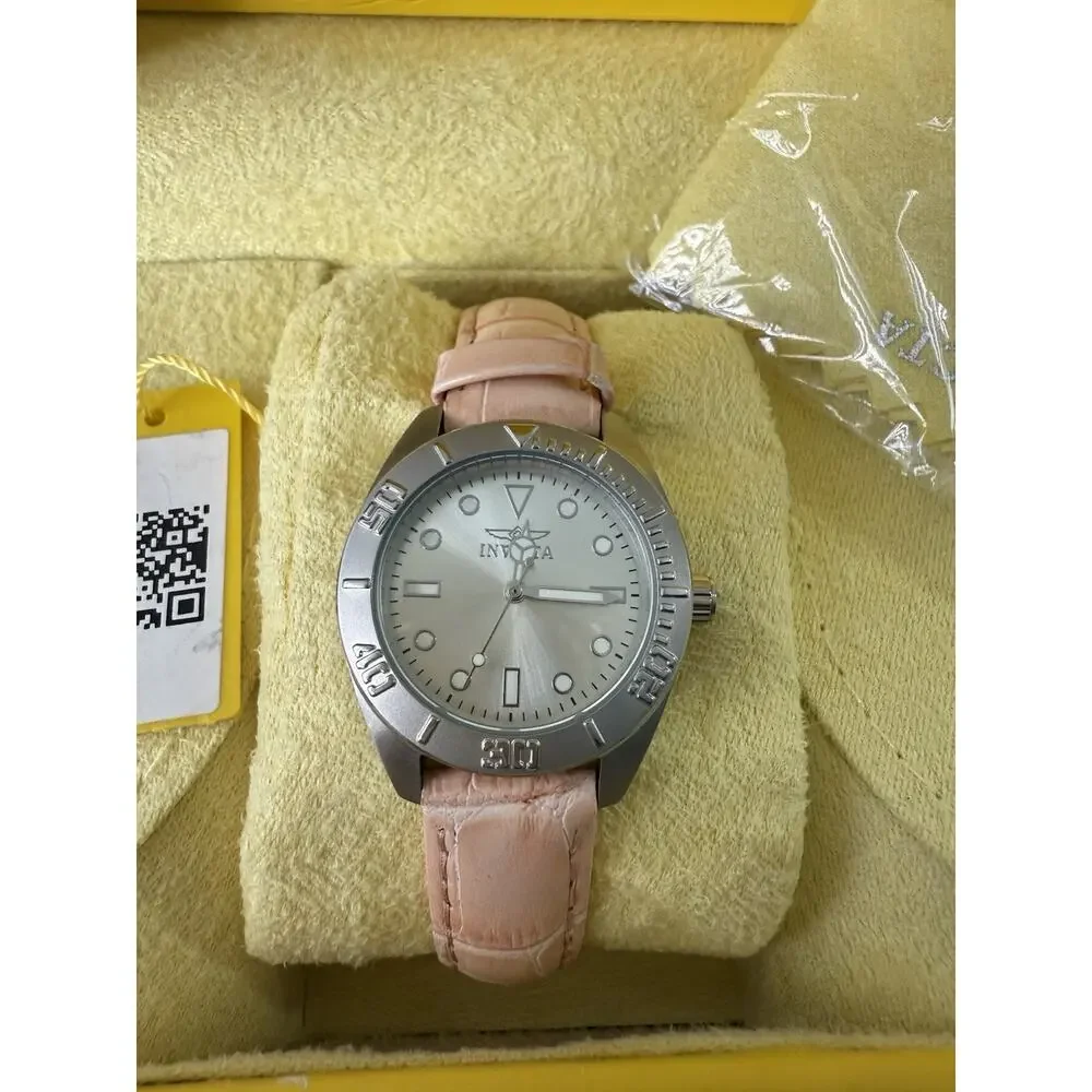 Invicta Pro Diver 17093 Women’s Watch- Stainless Steel Case- Pink Leather Strap - Picture 2 of 9